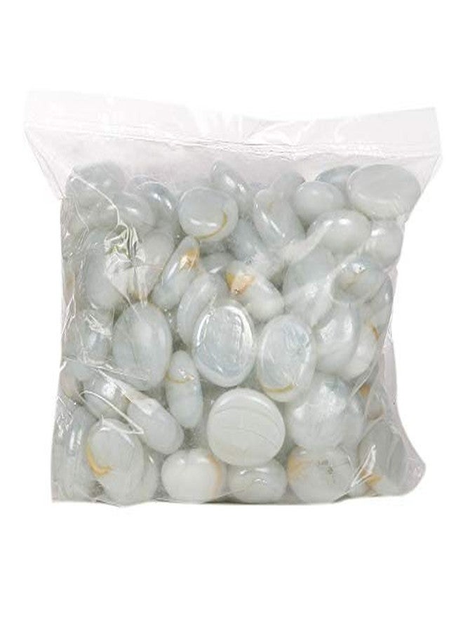 VANNEF Stone Glossy Finish Decorative Shiny Glass Pebbles for Aquarium Vase Filler Home Garden & Outdoor Decoration (White_4900gm) - Image 3